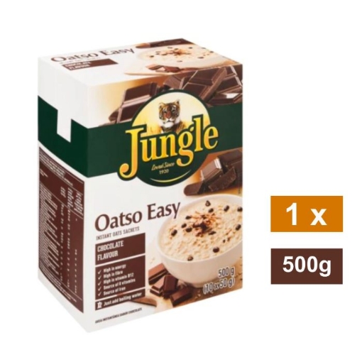 Picture of JUNGLE OATSO EASY CHOCOLATE FLAVOURED INSTANT OATS SATCHETS 500g  