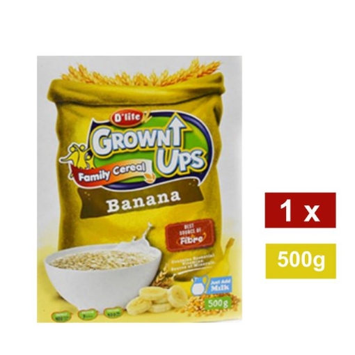 Picture of D'LITE GROWNUPS BANANA FLAVOURED FAMILY INSTANT CEREAL SACHET 500g 