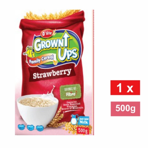 Picture of D'LITE GROWNUPS STRAWBERRY FLAVOURED FAMILY INSTANT CEREAL SACHET 500g