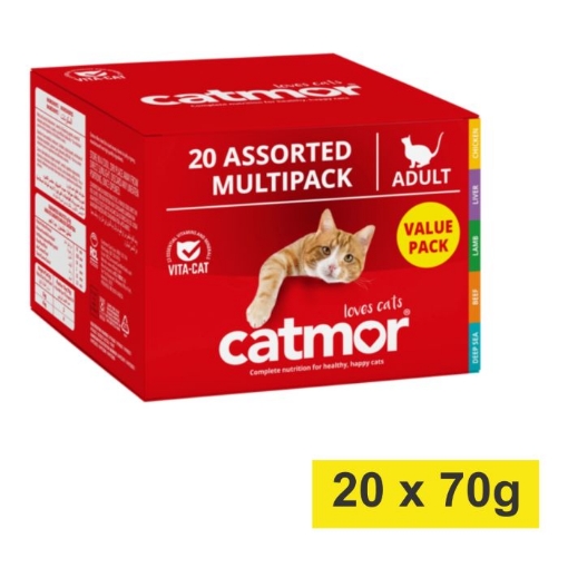 Picture of CATMOR ADULT CAT WET FOOD - ASSORTED MULTIPACK 20x70g