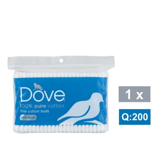 Picture of DOVE 100% PURE COTTON EAR BUDS IN BAG 200's 