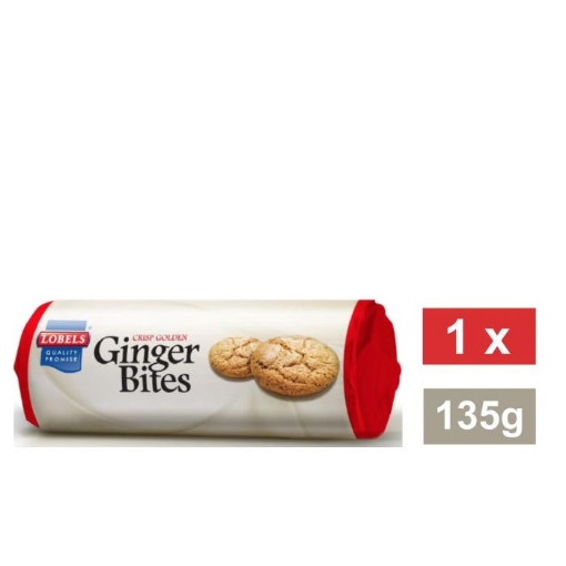 Picture of LOBELS GINGER BITES BISCUITS 135g 