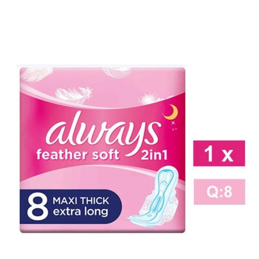Picture of ALWAYS 2 IN 1 FEATHER SOFT PADS 8's