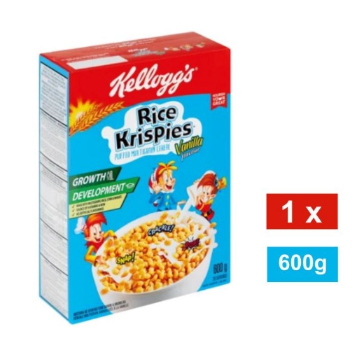 ZimZone. KELLOGGS RICE KRISPIES VANILLA FLAVOURED MULTIGRAIN CEREAL 600g