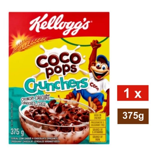 Picture of KELLOGGS COCO POPS CRUNCHERS CHOCOLATE FLAVOURED CEREAL 375g 