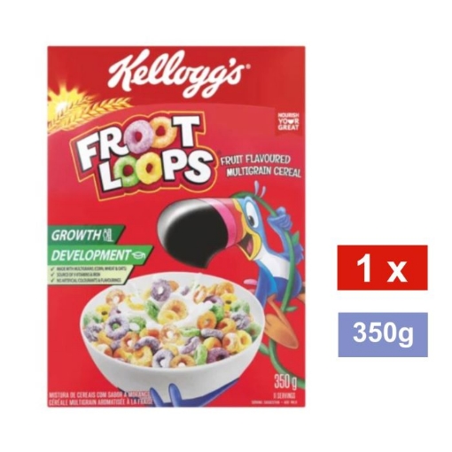 Picture of KELLOGGS FROOT LOOPS FRUIT FLAVOURED MULTIGRAIN CEREAL 350g 