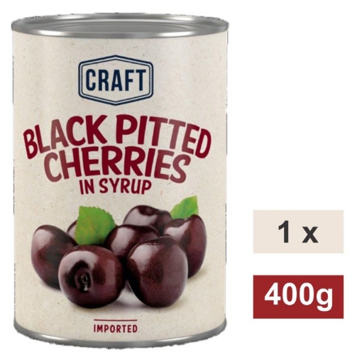 Picture of CRAFT BLACK CHERRIES IN SYRUP - PITTED 400g 