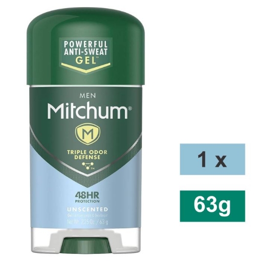 Picture of MITCHUM MEN CLEAR DEODORANT GEL - UNSCENTED 1x63g
