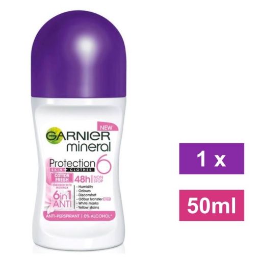 Picture of GARNIER MINERAL LADIES ROLL ON DEODORANT - PROTECTION 6 COTTON FRESH 50ml