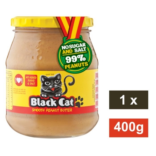 Picture of BLACK CAT PEANUT BUTTER NO SUGAR/SALT - SMOOTH 400g