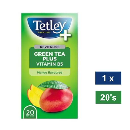 Picture of TETLEY GREEN TEA MANGO FLAVOURED WITH VITAMIN B5 TEABAGS 20's 