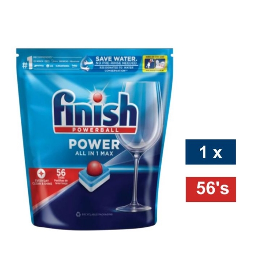Picture of FINISH POWERBALL POWER ALL IN ONE MAX AUTO DISHWASHING TABLETS REGULAR 56's