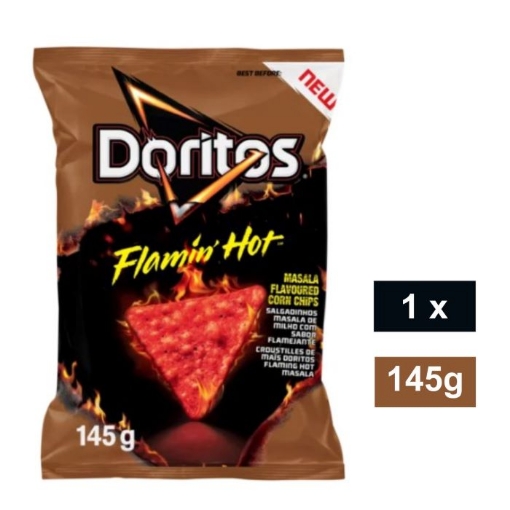 Picture of DORITOS FLAMIN' HOT MASALA CORN CHIPS 145g