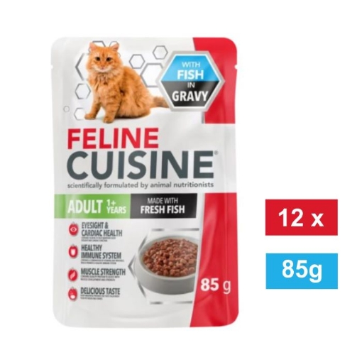 Picture of FELINE CUISINE FISH IN GRAVY ADULT WET CAT FOOD 12x85g 