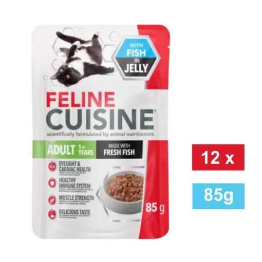 Picture of FELINE CUISINE FISH IN JELLY ADULT WET CAT FOOD 12x85g