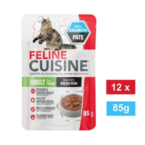 Picture of FELINE CUISINE SALMON PATE ADULT WET CAT FOOD 12x85g