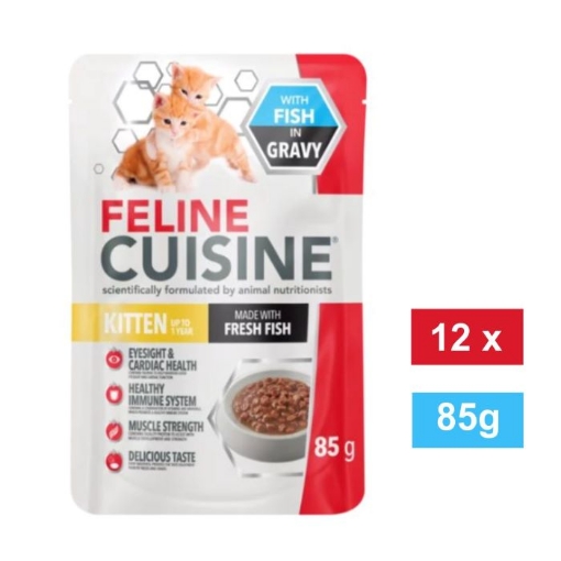 Picture of FELINE CUISINE FISH IN GRAVY KITTEN WET CAT FOOD 12x85g 