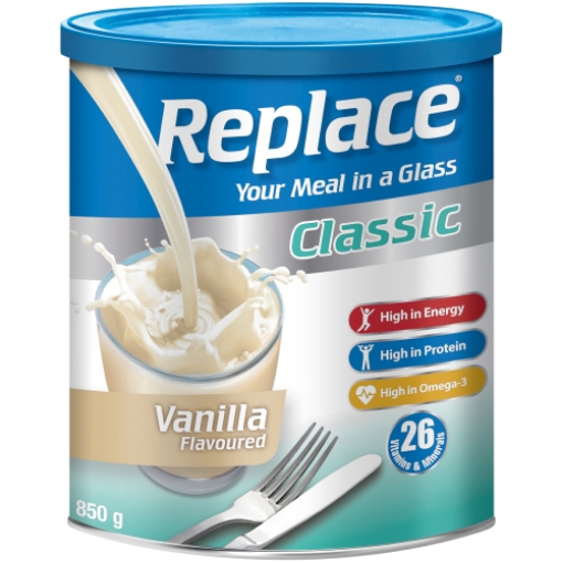 Picture of REPLACE CLASSIC MEAL REPLACEMENT - VANILLA 850g