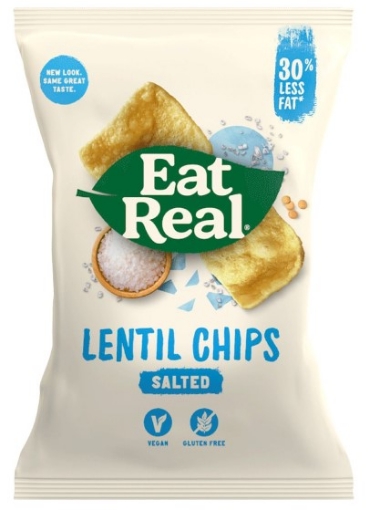 Picture of EAT REAL GLUTEN FREE VEGAN SALTED LENTIL CHIPS QUINOA CHIPS 45g 