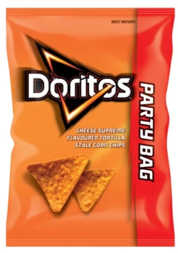Picture of DORITOS PARTY BAG CHEESE SUPREME FLAVOURED CORN CHIPS 240g