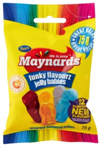 Picture of BEACON MAYNARDS FUNKY FLAVOURZ JELLY BABIES 75g