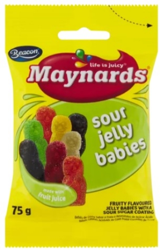 Picture of BEACON MAYNARDS SOUR JELLY BABIES 75g  