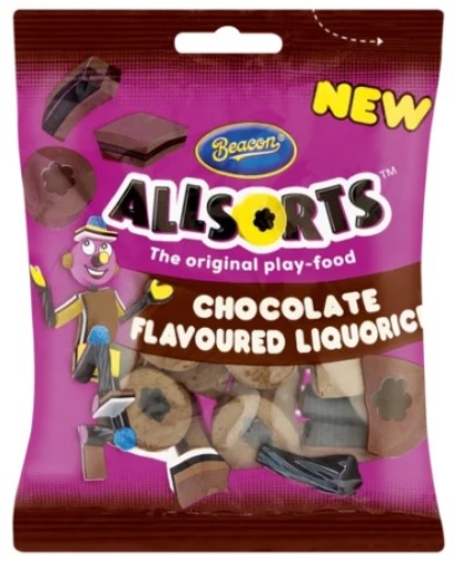 Picture of BEACON LIQUORICE ALLSORTS CHOCOLATE FLAVOURED LIQUORICE 75g