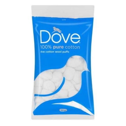 Picture of DOVE COTTON WOOL PUFFS 80g