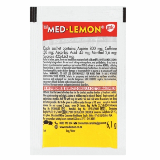 Picture of MED LEMON FLU REMEDY SACHET 6.1g 