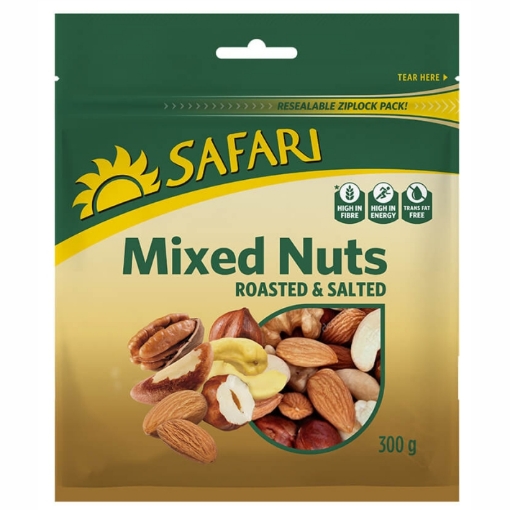 Picture of SAFARI ROASTED AND SALTED MIXED NUTS 300g
