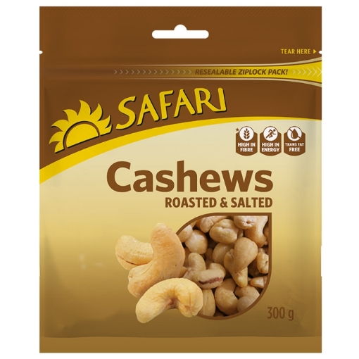 Picture of SAFARI ROASTED AND SALTED CASHEW NUTS 300g 