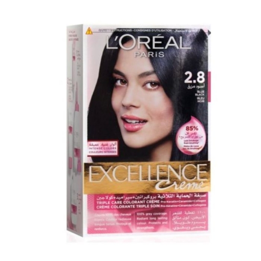 Picture of L'OREAL PARIS EXCELLENCE 2.8 BLUE BLACK PERMANENT HAIR COLOUR CREME 230g   