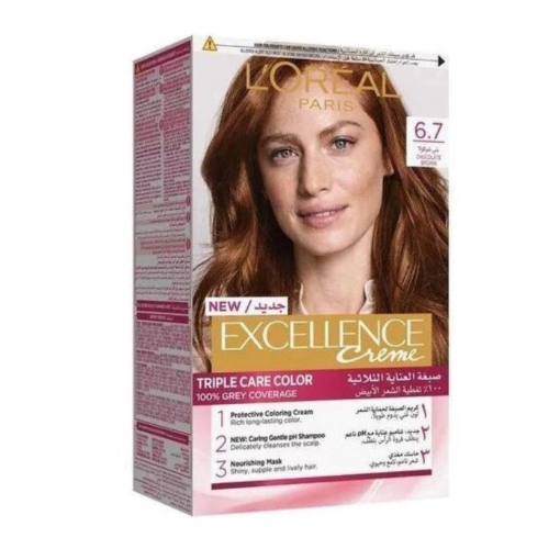 Picture of L'OREAL PARIS EXCELLENCE 6.7 CHOCOLATE BROWN PERMANENT HAIR COLOUR CREME 230g 