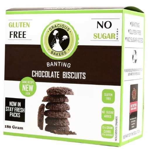 Picture of GRACIOUS BAKERS BANTING CHOCOLATE BISCUITS 180g