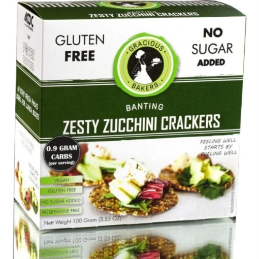 Picture of GRACIOUS BAKERS BANTING ZESTY ZUCCHINI CRACKERS 100g 