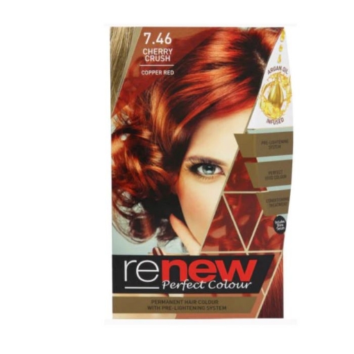 Picture of RENEW PERFECT COLOUR CHERRY CRUSH COPPER RED 7.46 PERMANENT HAIR COLOUR KIT 200g