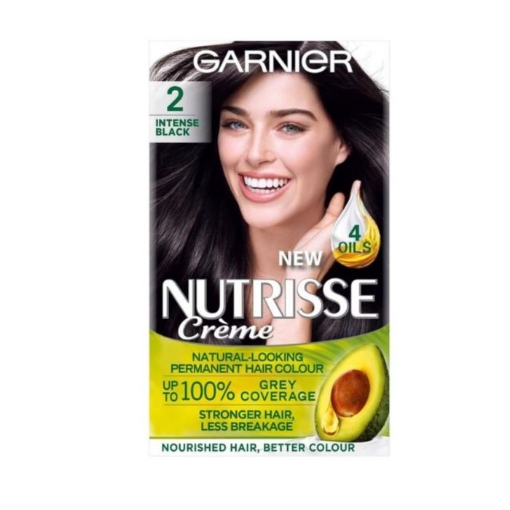 Picture of GARNIER NUTRISSE CREME NO. 2.0 INTENSE BLACK DEEP NOURISHING PERMANENT HAIR COLOUR 172g 