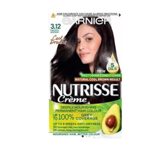 Picture of GARNIER NUTRISSE CREME NO. 3.12 FROZEN BROWN DEEP NOURISHING PERMANENT HAIR COLOUR 172g    