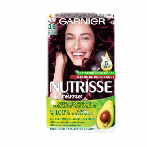 Picture of GARNIER NUTRISSE CREME NO. 3.6 DEEP REDDISH BROWN DEEP NOURISHING PERMANENT HAIR COLOUR 172g   