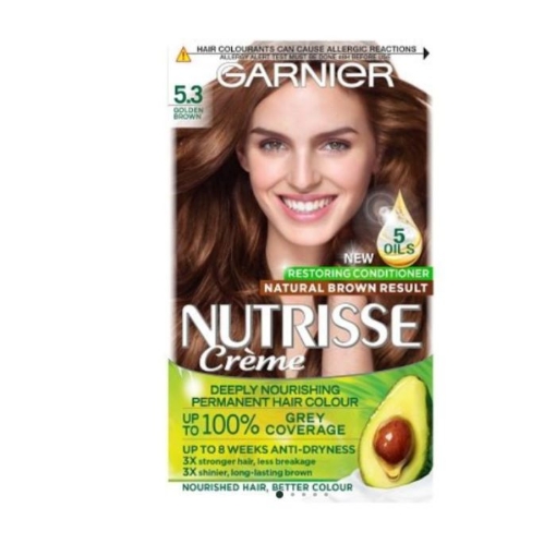 Picture of GARNIER NUTRISSE CREME NO. 5.3 GOLDEN BROWN DEEP NOURISHING PERMANENT HAIR COLOUR 172g 