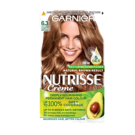 Picture of GARNIER NUTRISSE CREME NO. 6.3 GOLDEN LIGHT BROWN DEEP NOURISHING PERMANENT HAIR COLOUR 172g
