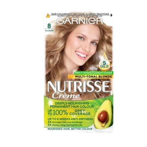 Picture of GARNIER NUTRISSE CREME NO. 8 VANILLA BLONDE DEEP NOURISHING PERMANENT HAIR COLOUR 172g