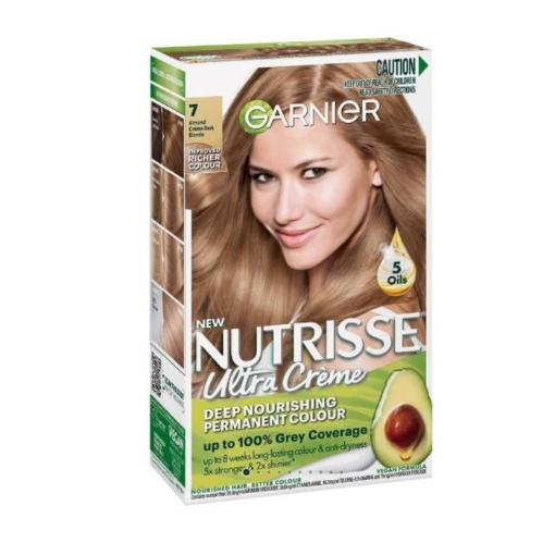 Picture of GARNIER NUTRISSE CREME NO. 7 ALMOND DARK BLONDE DEEP NOURISHING PERMANENT HAIR COLOUR 172g