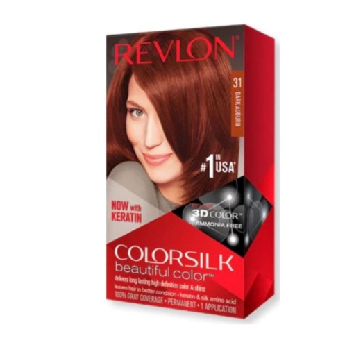 Picture of REVLON COLORSILK BEAUTIFUL COLOR NO. 31 DARK AUBURN PERMANENT HAIR DYE 200g 