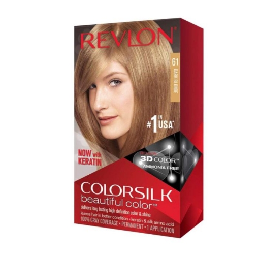 Picture of REVLON COLORSILK BEAUTIFUL COLOR NO. 61 DARK BLONDE PERMANENT HAIR DYE 200g 