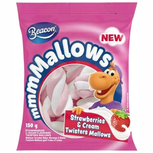 Picture of BEACON MARSHMALLOWS - STRAWBERRY & CREAM TWISTER 150g