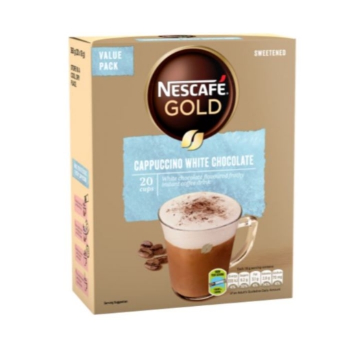 Picture of NESCAFE GOLD SWEETENED INSTANT CAPPUCCINO WHITE CHOCOLATE STICKS 20x18g 