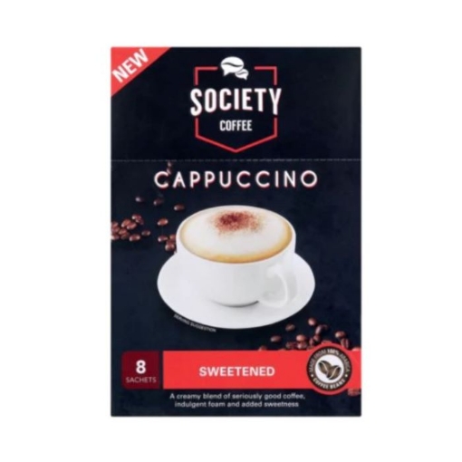 Picture of SOCIETY COFFEE SWEETENED CAPPUCCINO SATCHETS 8x20g