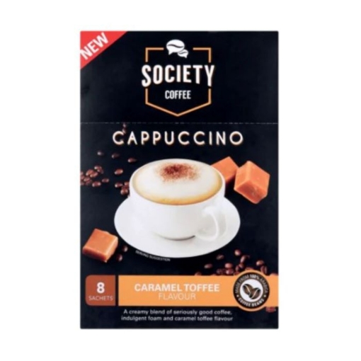 Picture of SOCIETY COFFEE CARAMEL TOFFEE CAPPUCCINO SATCHETS 8x20g 