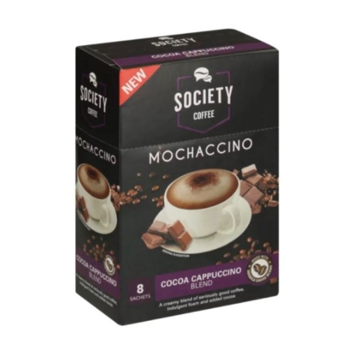 Picture of SOCIETY COFFEE MOCHACCINO COCOA CAPPUCCINO BLEND SATCHETS 8x20g